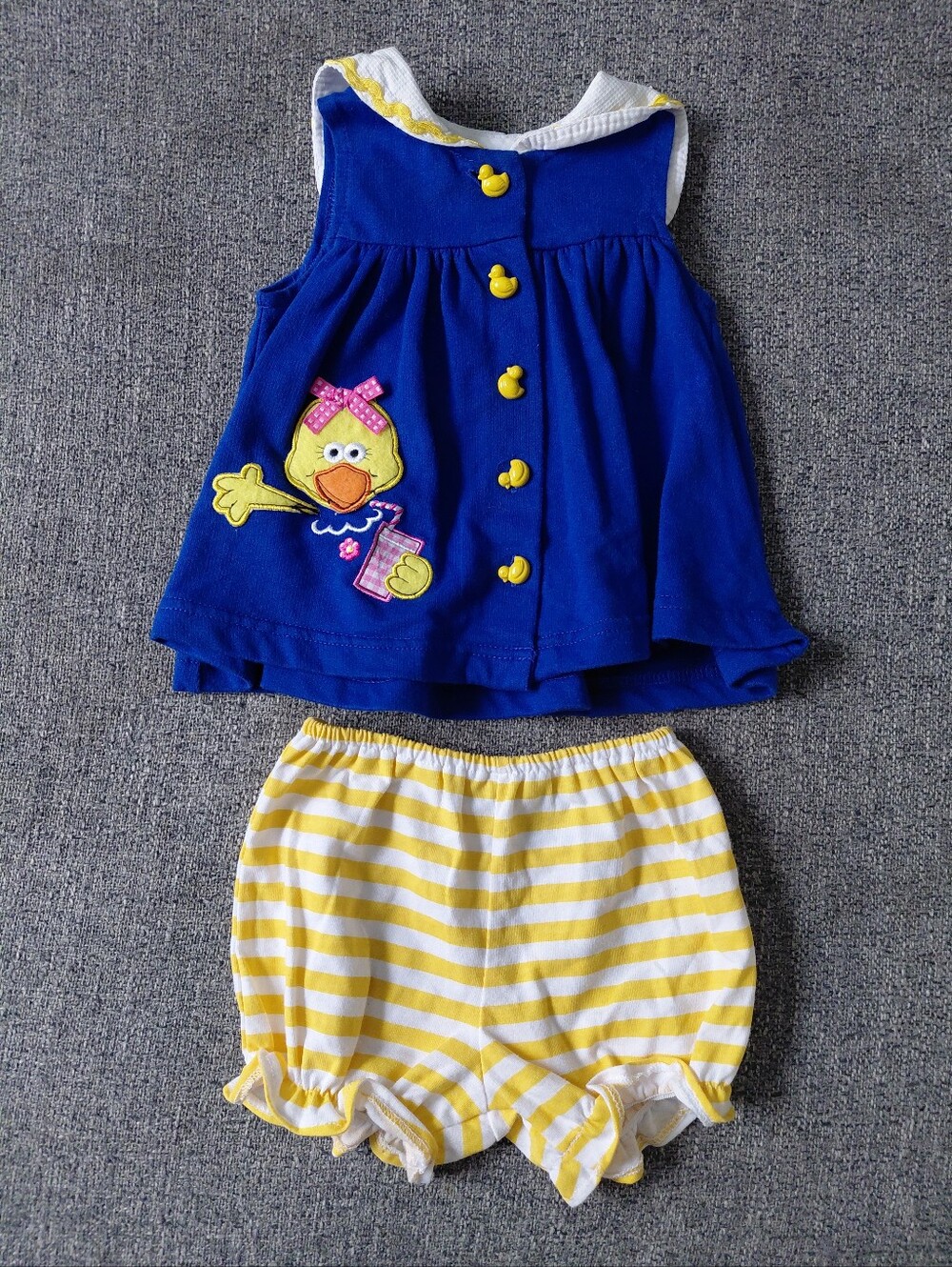 VTG 90'S Basic Editions Baby Girl 2pc Set Duck Tunic And Bloomer Set 12M Kmart